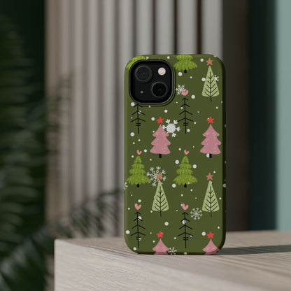 Whimsical Christmas Tree Pattern – MagSafe Phone Series Case