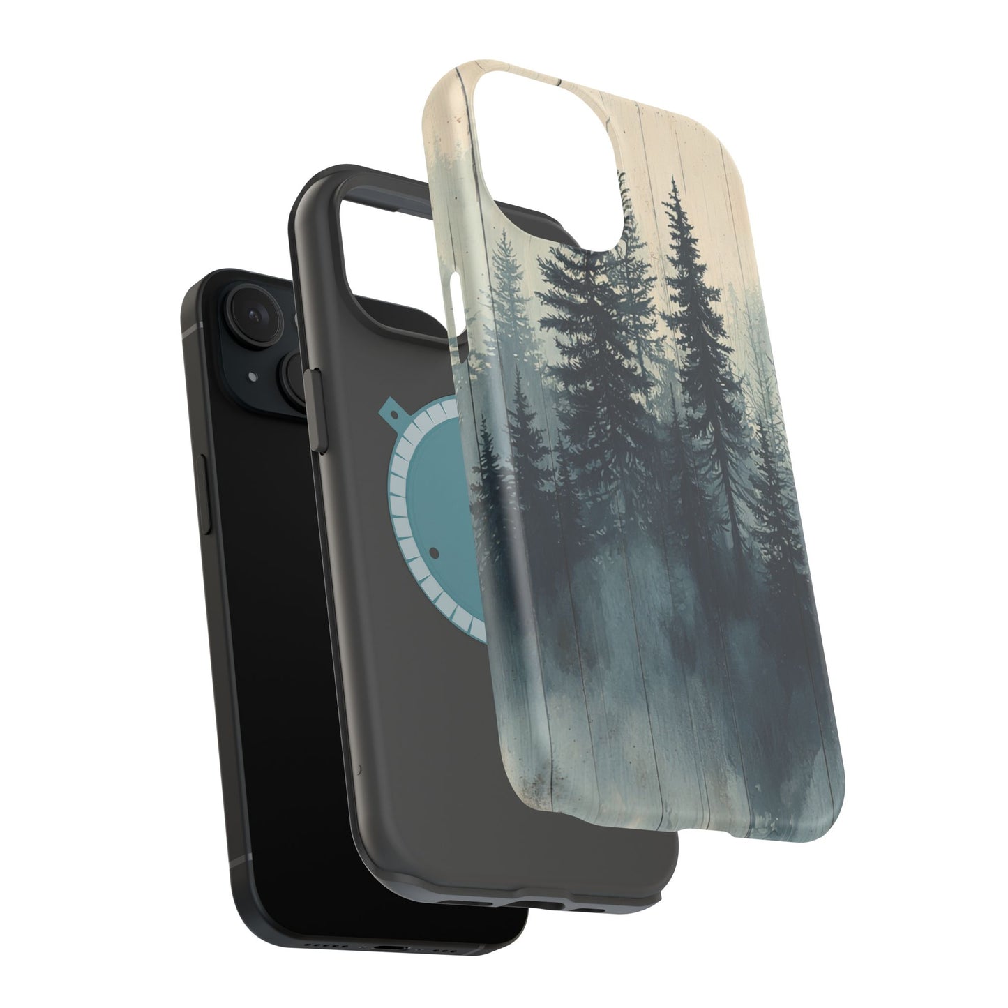 Misty Forest Wood MagSafe iPhone Case - Nature-Inspired Protective Cover