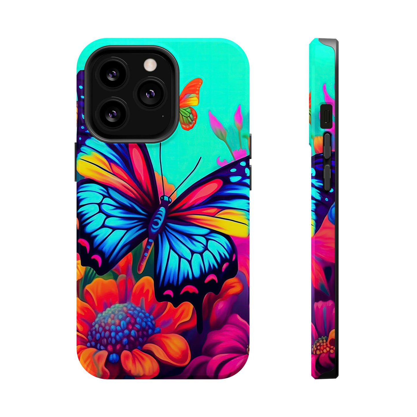 Vivid Butterfly & Floral Burst - MagSafe iPhone Case