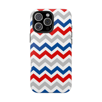 Patriotic Red, White & Blue Chevron – Geometric iPhone Case