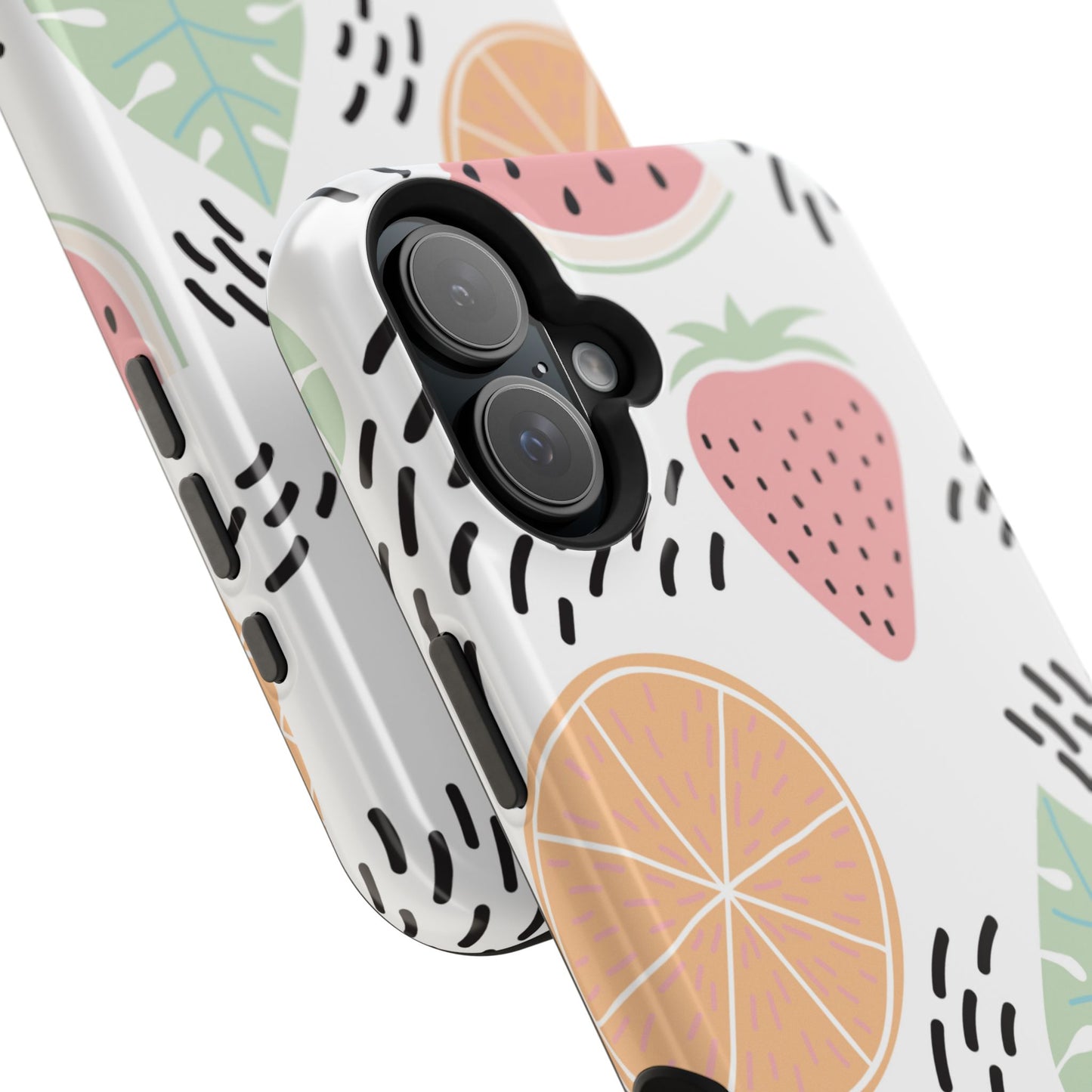 Tropical Fruit Fiesta Tough MagSafe iPhone Case – Fun Watermelon, Pineapple, and Citrus Design