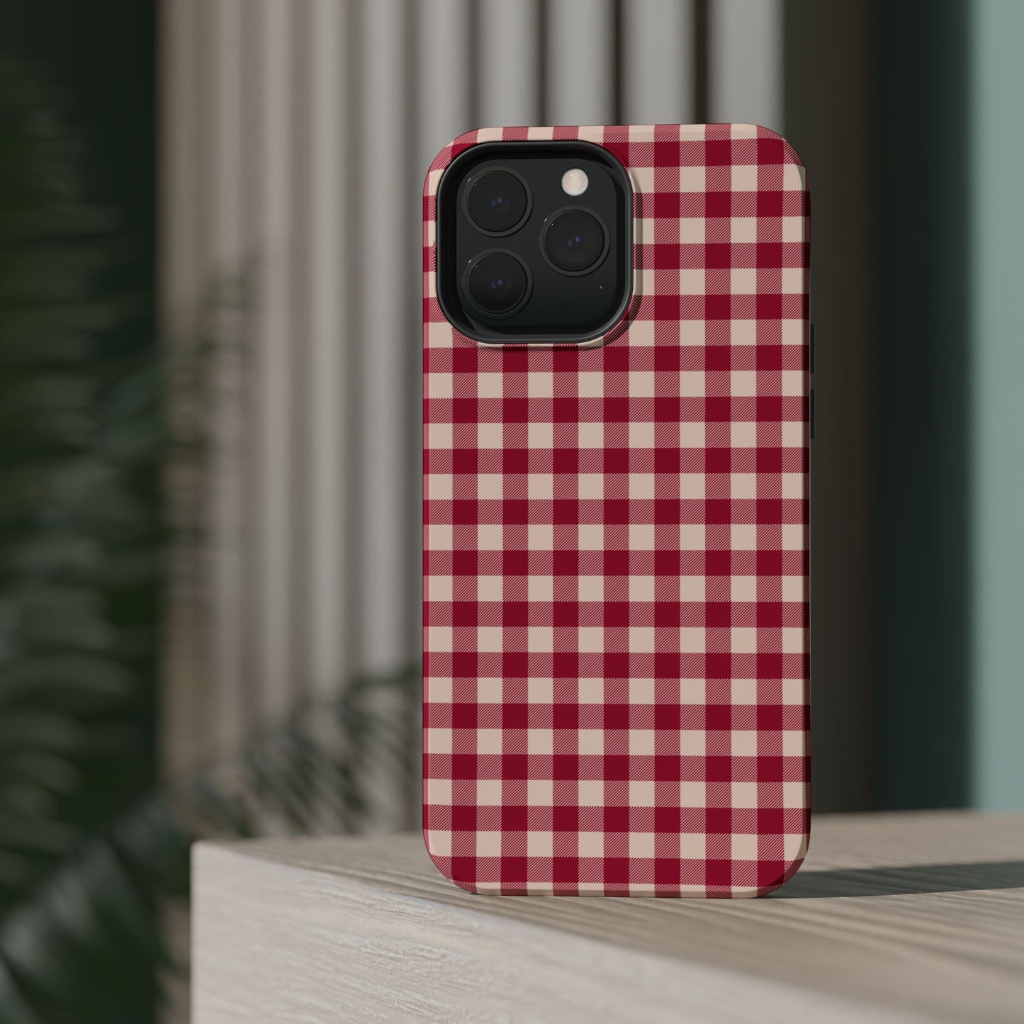 Vintage Red Gingham Check – MagSafe iPhone Case