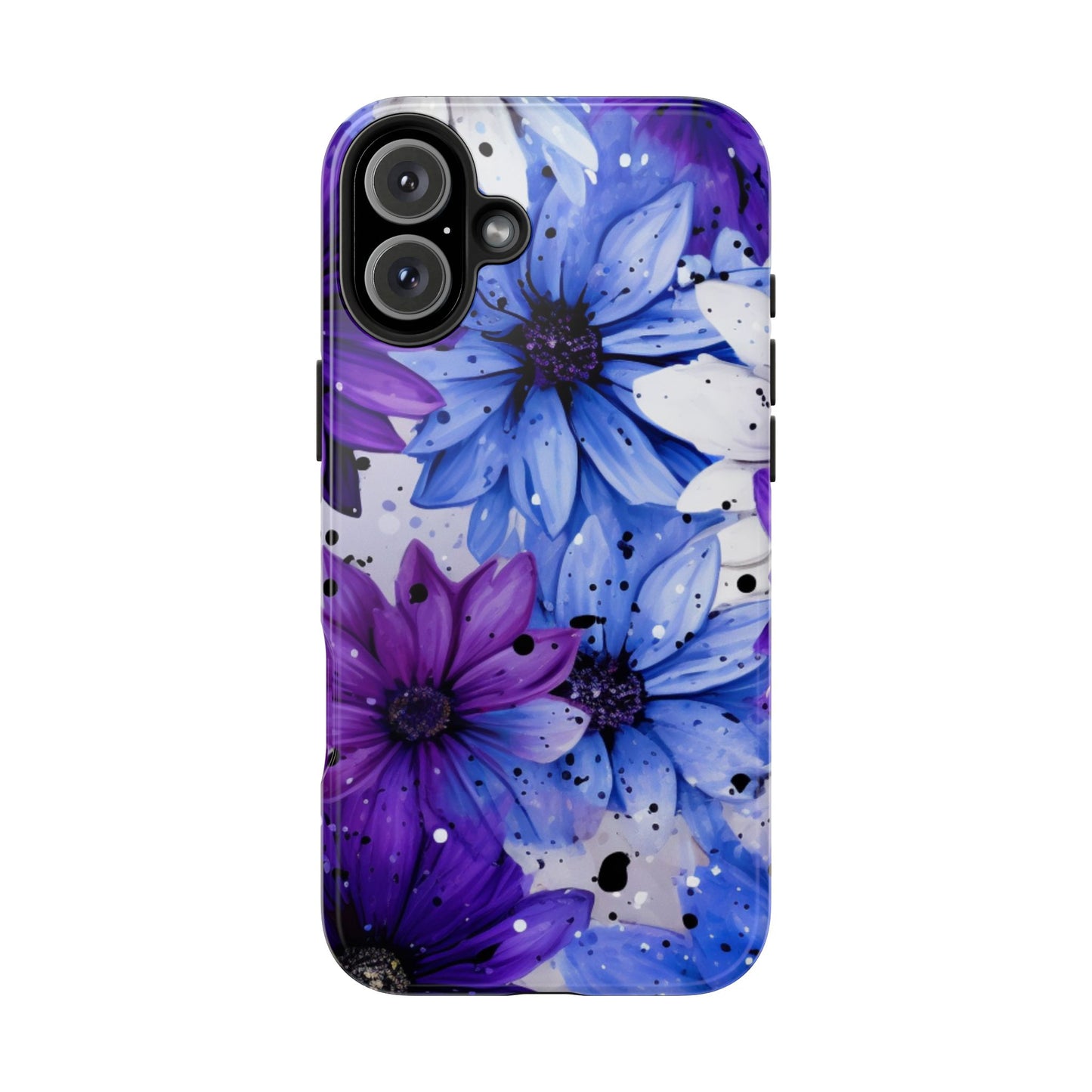 Vibrant Purple & Blue Floral Splash - iPhone Series Case