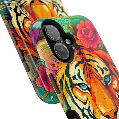 Fierce Rainbow Tiger Art - MagSafe iPhone Case