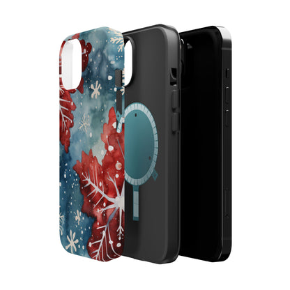 Crimson Snowflake Charm – MagSafe iPhone Case