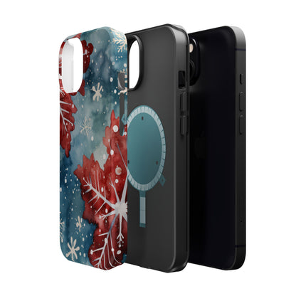 Crimson Snowflake Charm – MagSafe iPhone Case