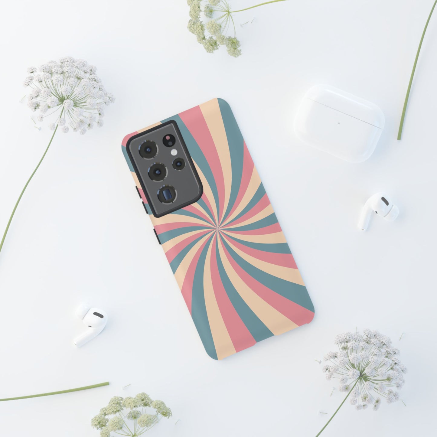 Vintage Pastel Swirl  Samsung Galaxy Case – Dual-Layer Protection with 70s-Inspired Design