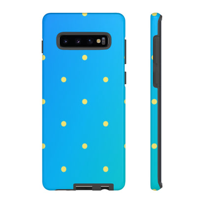 Blue Ocean Gradient Polka Dots Samsung Galaxy Case – Shockproof, Smooth Matte Finish, Dual-Layer Design