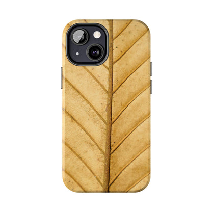 Golden Leaf Texture iPhone Case – Minimal Nature Design