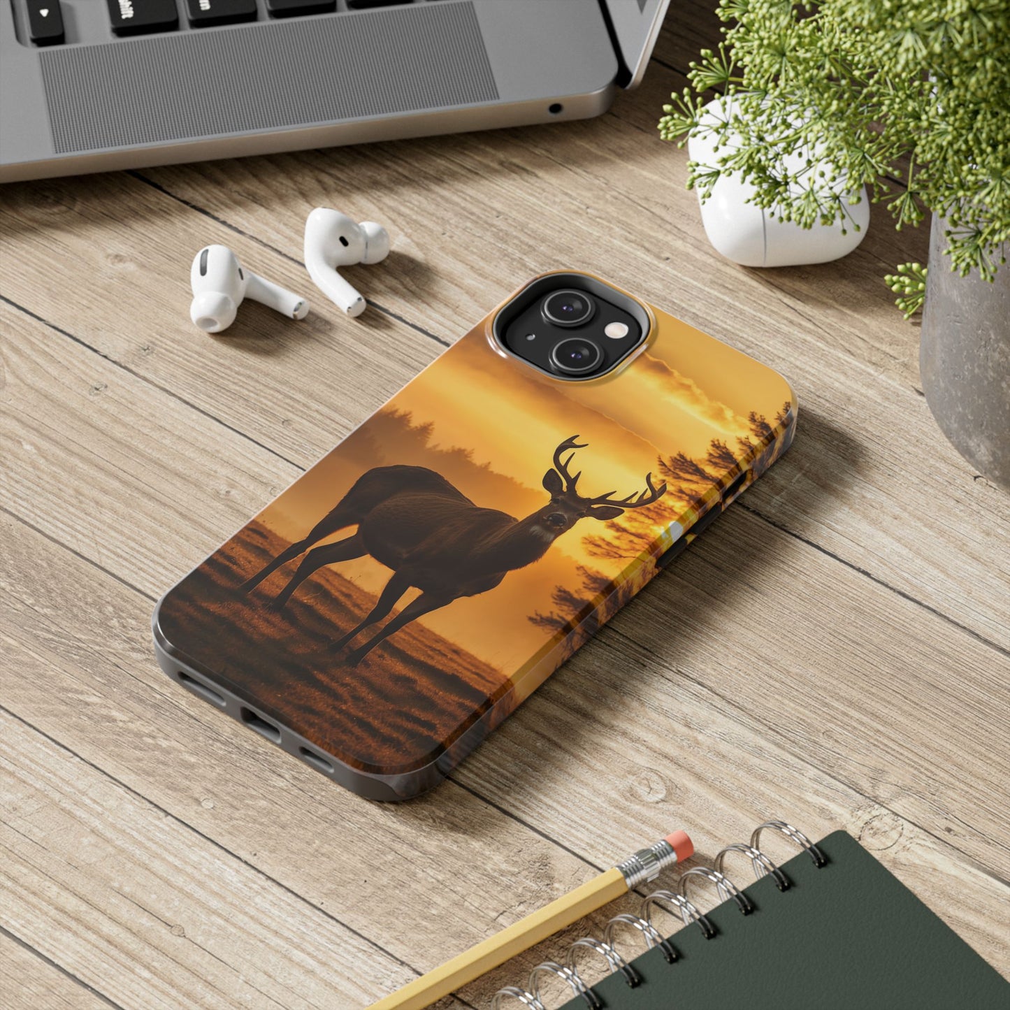 Sunset Majesty: Regal Stag – iPhone Case