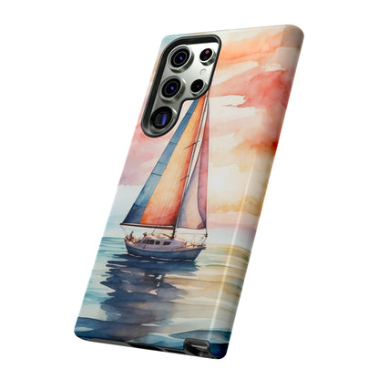 Sailboat Sunset Samsung Galaxy Case – Vibrant Watercolor Design