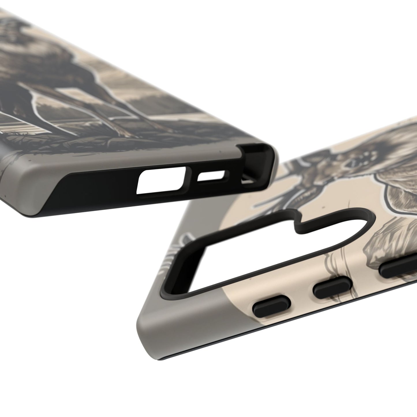 Monochrome Majesty – Regal Stag Samsung Galaxy Phone Case
