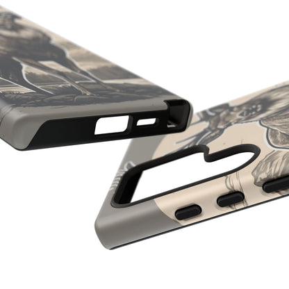 Monochrome Majesty – Regal Stag Samsung Galaxy Phone Case