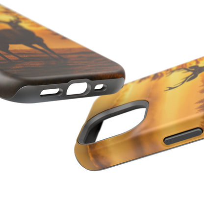 Sunset Majesty: Regal Stag – MagSafe iPhone Case