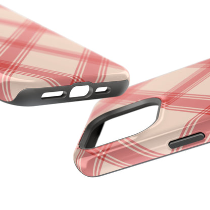 Soft Peachy Red Plaid MagSafe Case