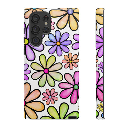 Pastel Daisy Dream Samsung Galaxy Case – Slim Profile, Glossy Finish