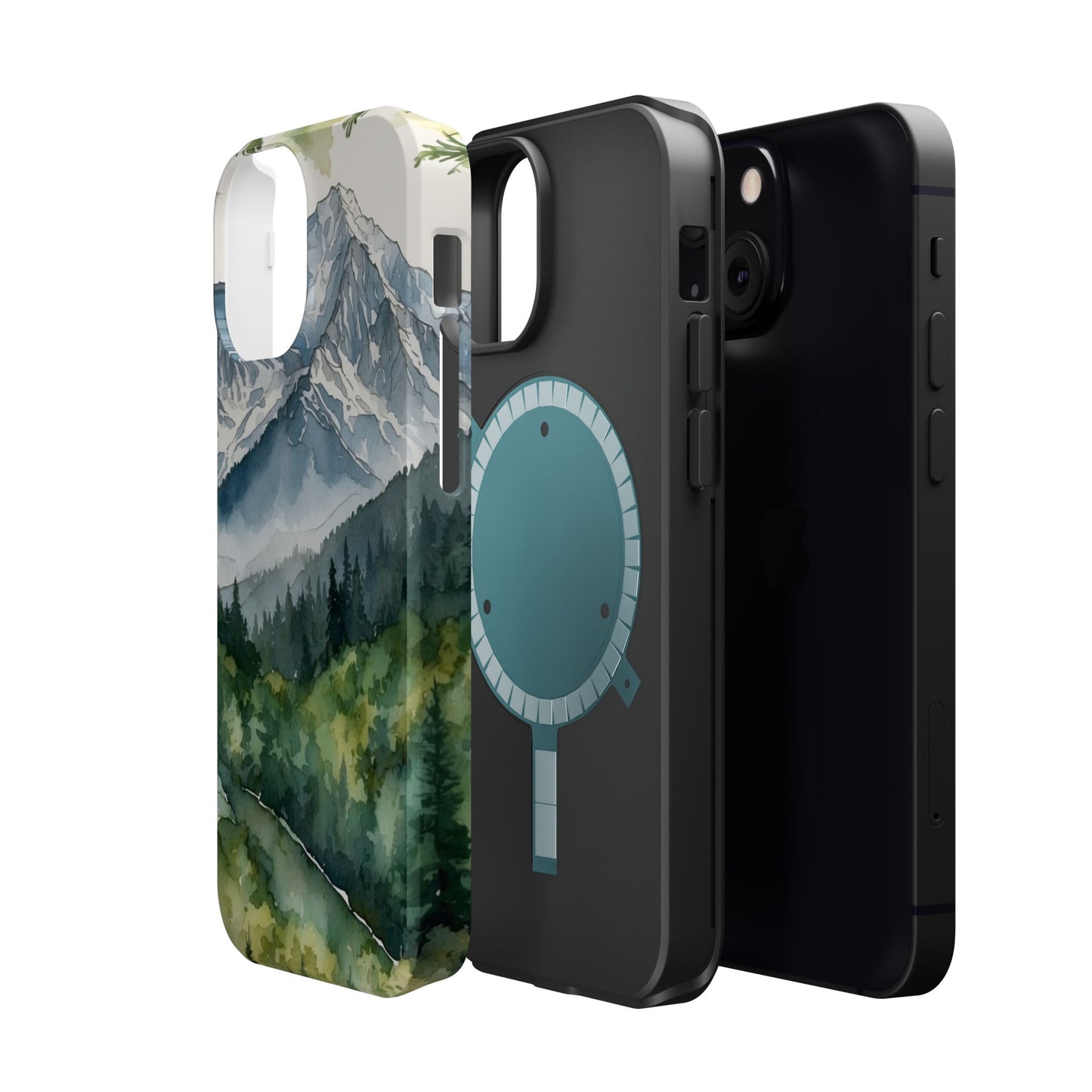 Watercolor Alpine Mountainscape - MagSafe iPhone Case