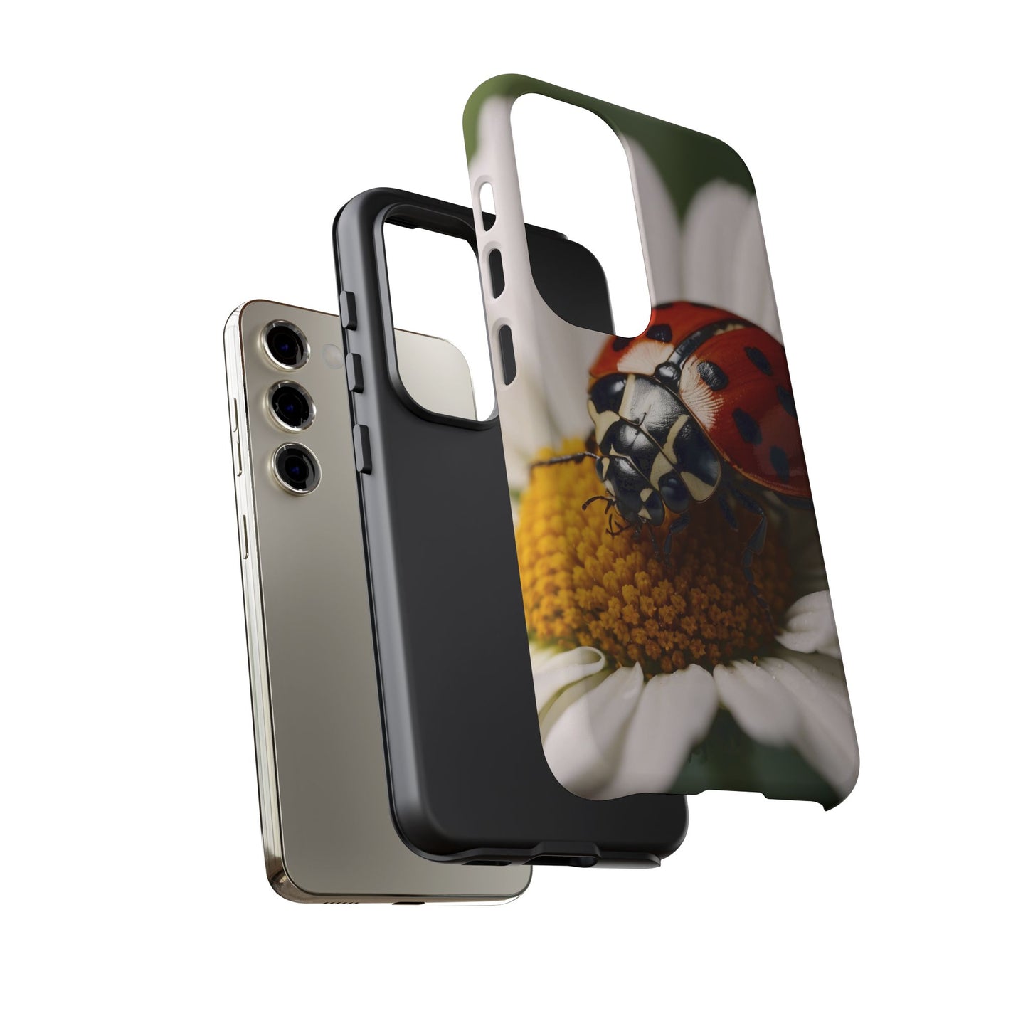 Samsung Galaxy Case: Ladybug on White Daisy