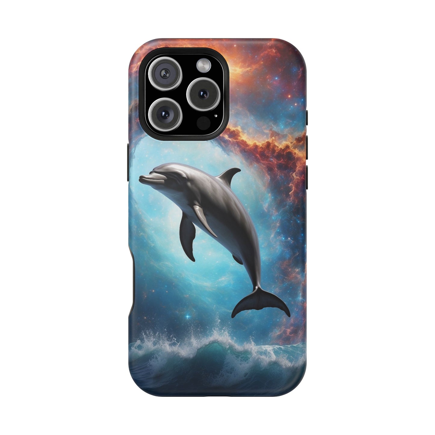 Cosmic Dolphin Space Vibes - MagSafe-Compatible Case