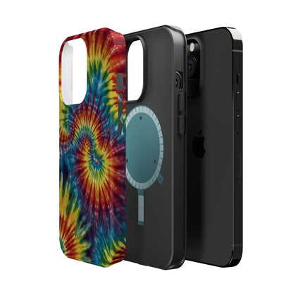 Retro Rainbow Tie-Dye MagSafe Case – Swirl Design