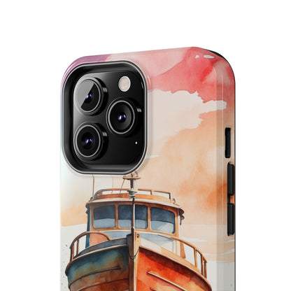 Sunset Sail Watercolor Boat – iPhone Series Case