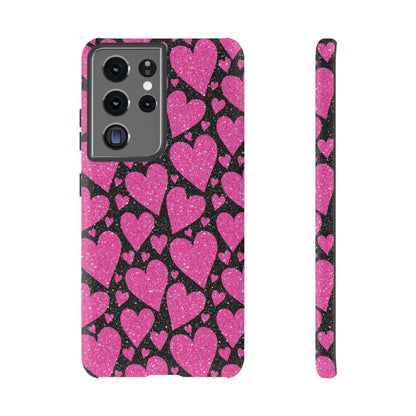 Glitter Hearts Samsung Galaxy Case