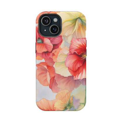 Gumamela Blush Pink Watercolor Floral – MagSafe Compatible iPhone Case