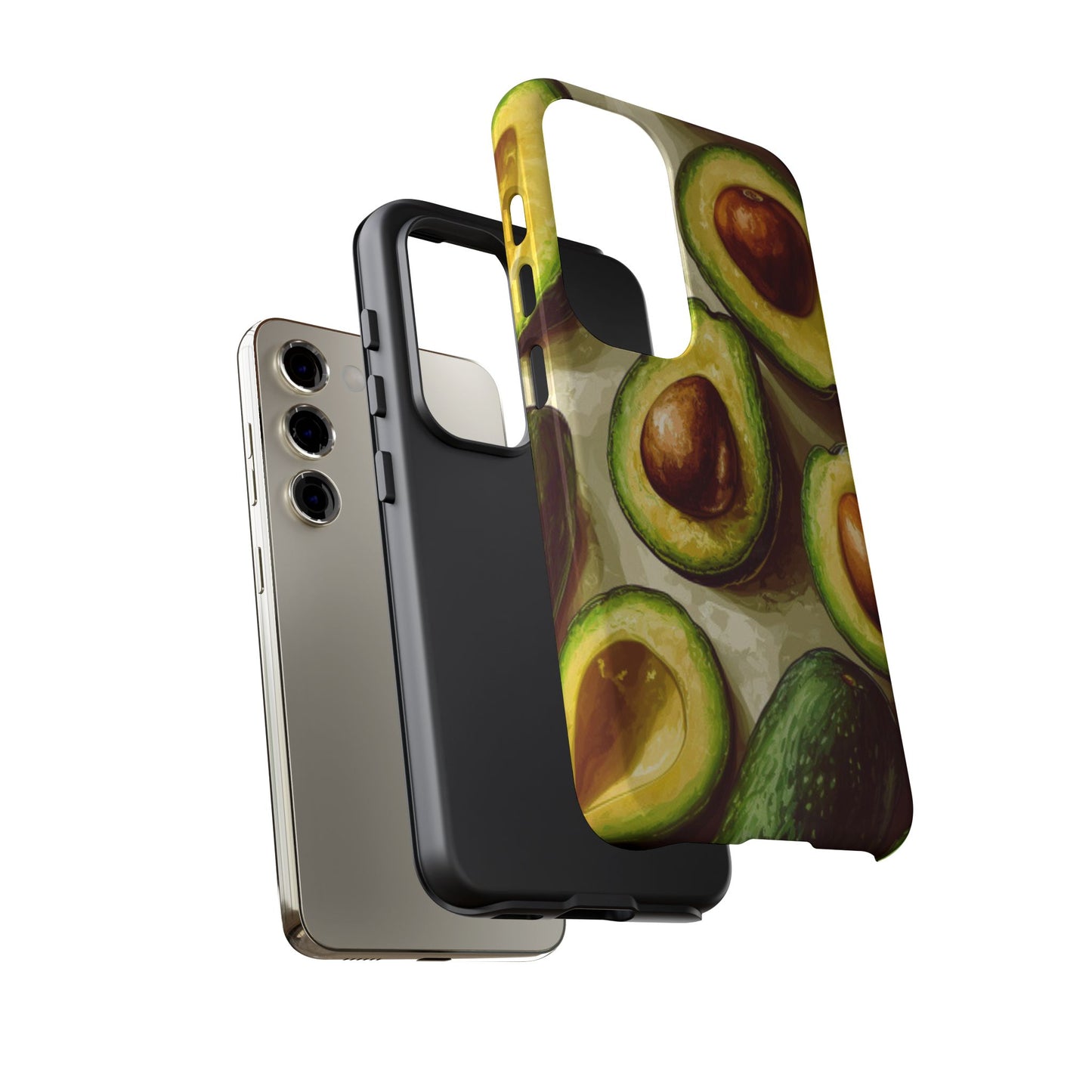 Realistic Avocado Samsung Galaxy  Case – Detailed Green Fruit Design, Shockproof Protection