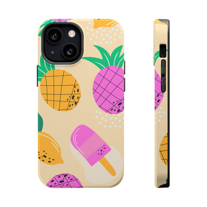 Tropical Pop MagSafe iPhone Case – Fun Pineapple & Lemon Design with Vibrant Summery Colors