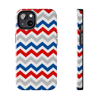 Patriotic Red, White & Blue Chevron – Geometric iPhone Case