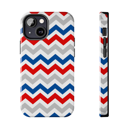 Patriotic Red, White & Blue Chevron – Geometric iPhone Case