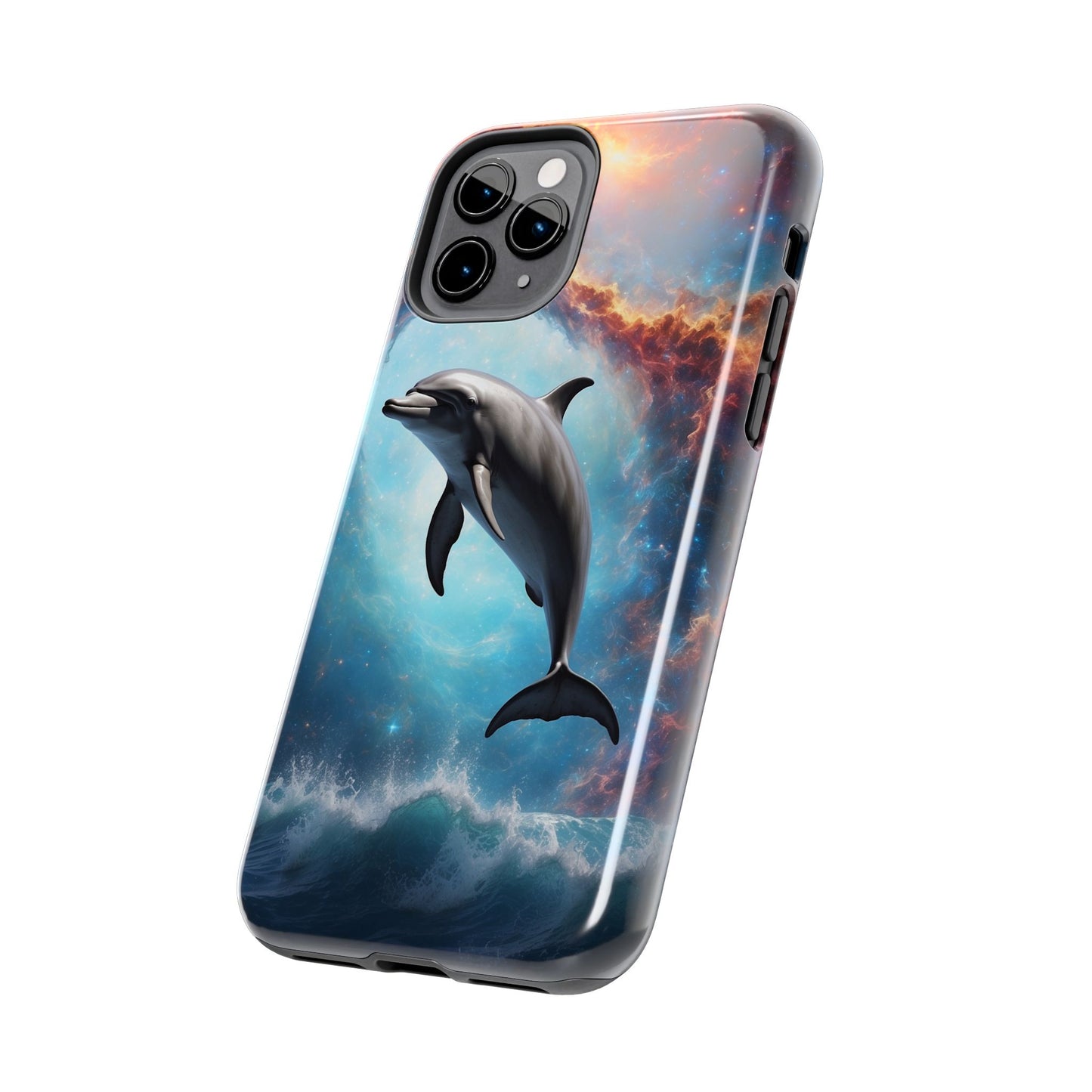 Cosmic Dolphin Space Vibes - iPhone Case