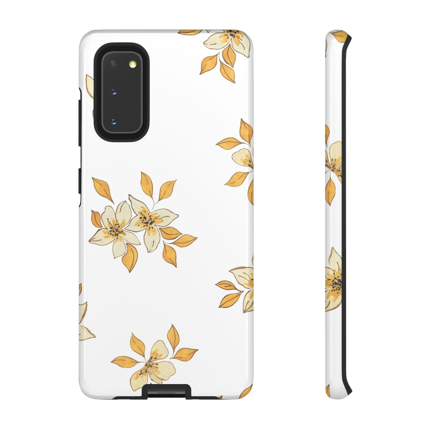 Delicate Yellow Blossom Samsung Galaxy Case – Minimalist Floral Design with Matte Finish