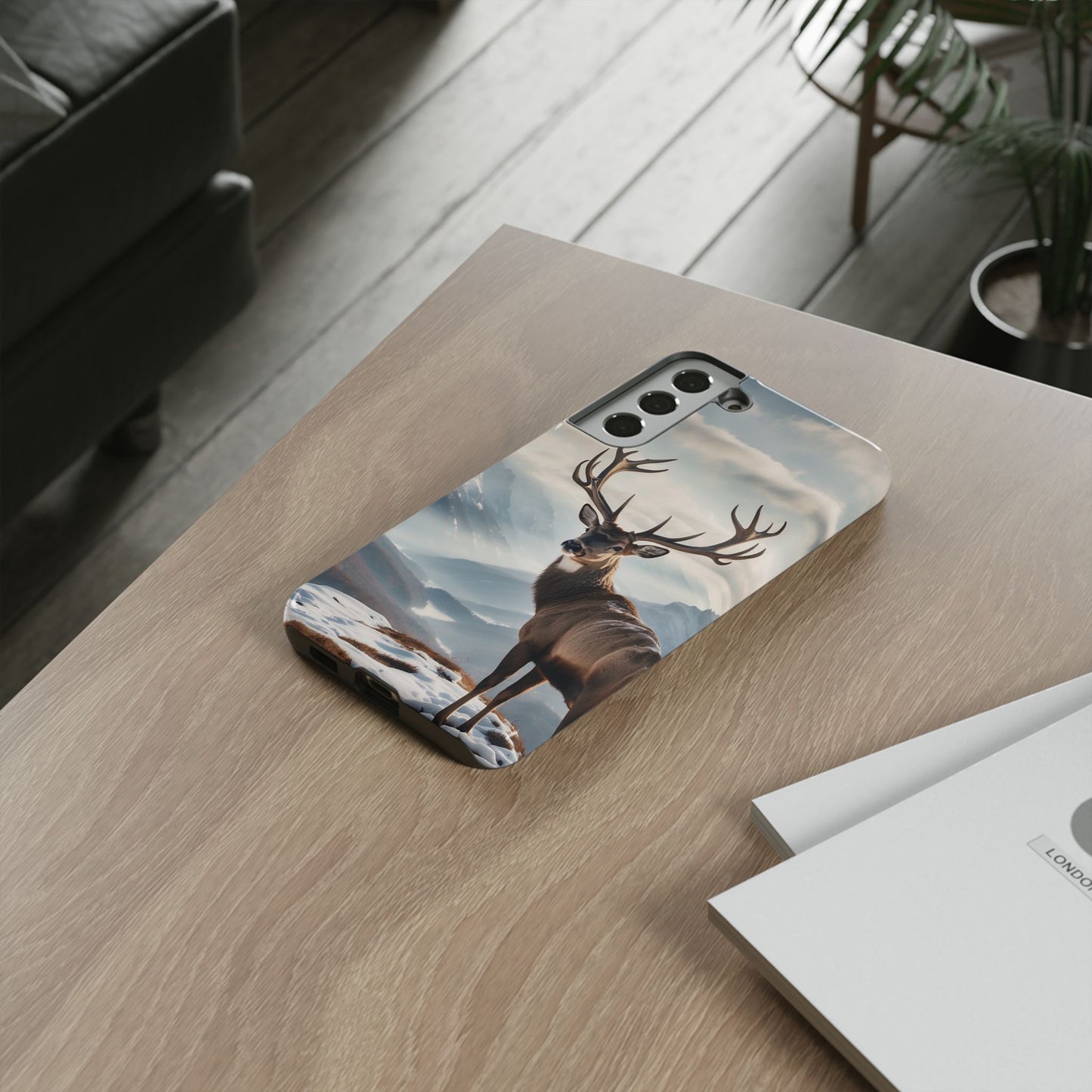 Alpine Majesty: Stag in Snow – Samsung Galaxy Case