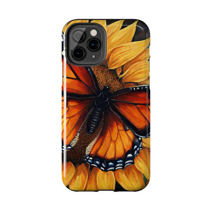 Monarch Butterfly & Sunflower Art – iPhone Case