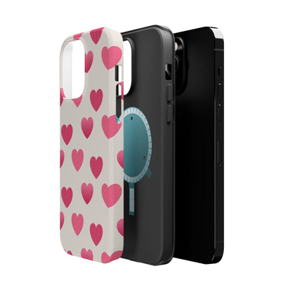 Textured Hearts MagSafe iPhone Case