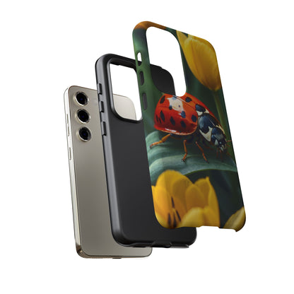 Samsung Galaxy Case: Vibrant Ladybug Amidst a Lush Yellow Flower Garden