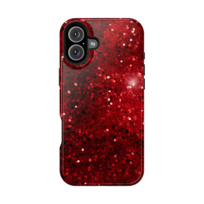 Crimson Glow Glitter MagSafe Case