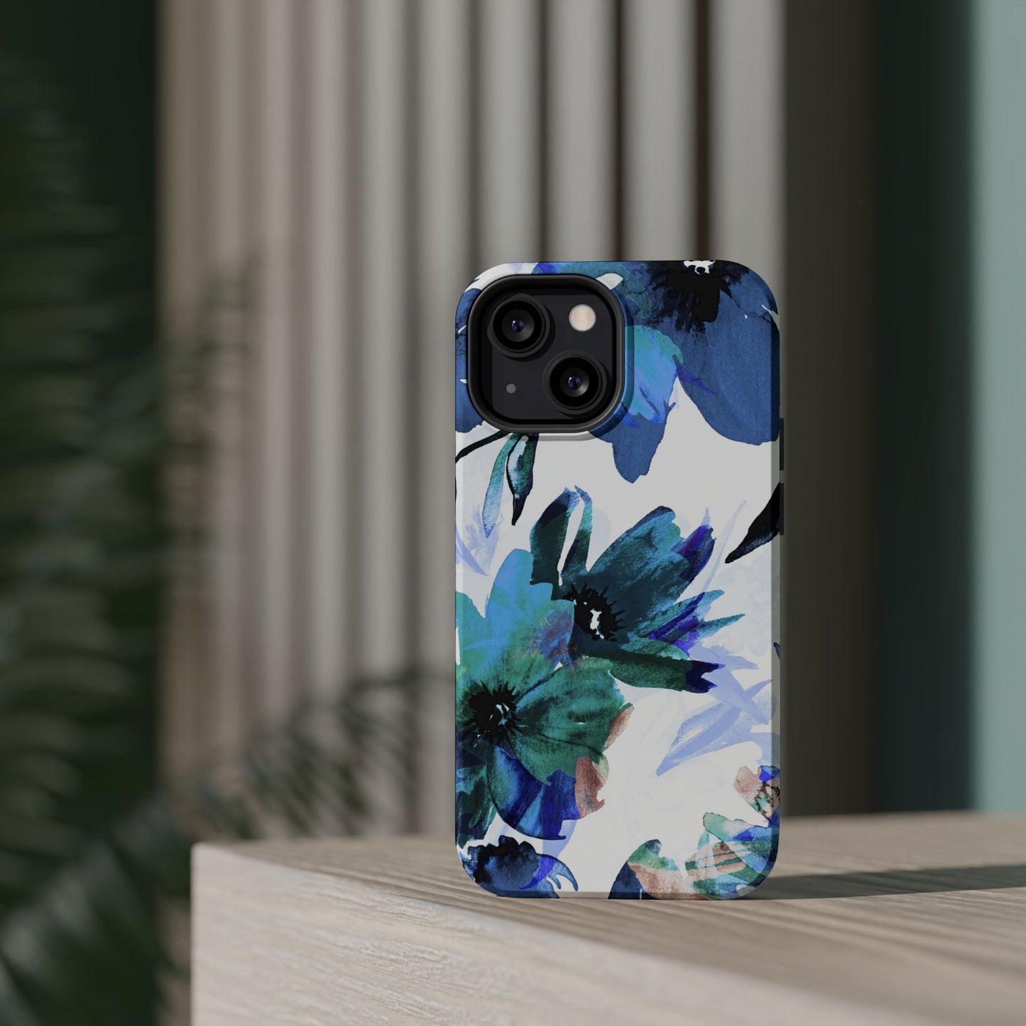 MagSafe iPhone Case – Serene Blue Blossom