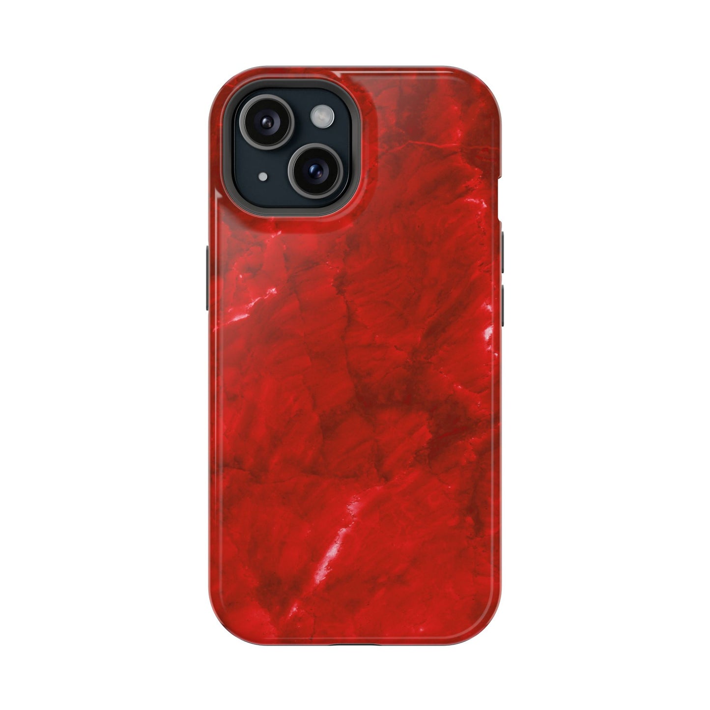 Bold Red Marble MagSafe iPhone Case – Luxe Design Meets Magnetic Precision