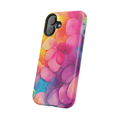 Sunset Petals Watercolor MagSafe iPhone Case – Slim Design, Glossy Finish