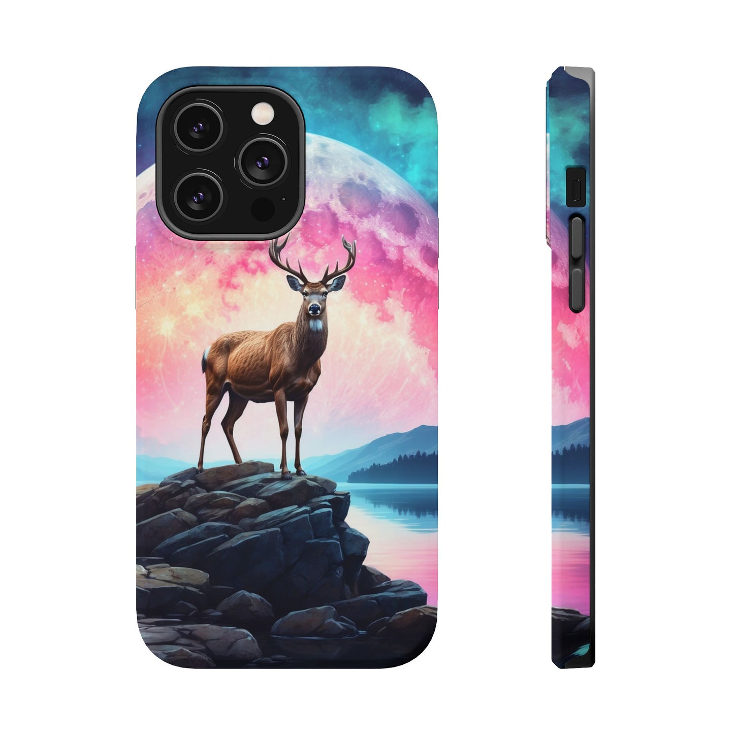 Vibrant Stag in Bloom – MagSafe iPhone Case