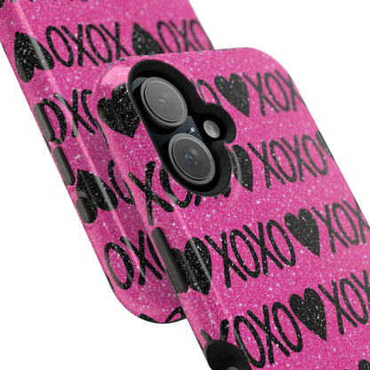 XOXO Glitter Hearts MagSafe Case