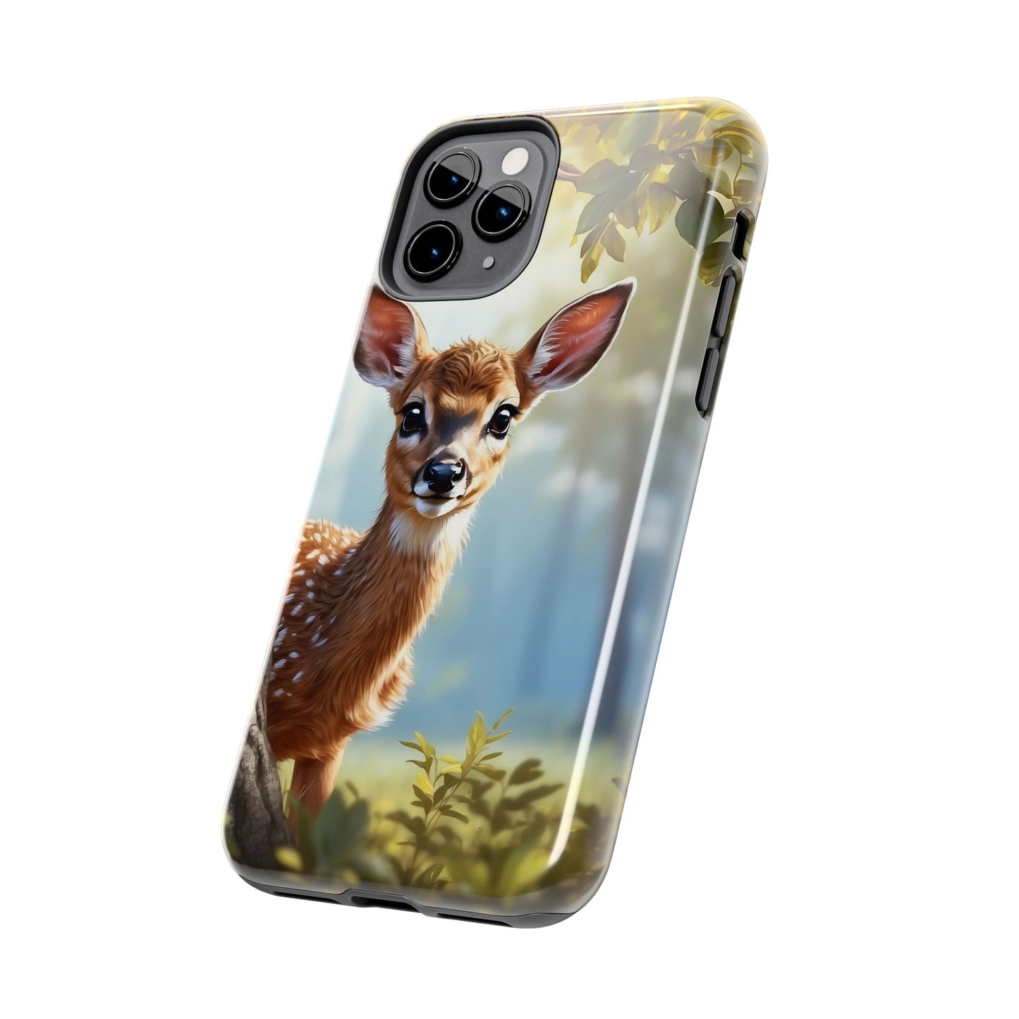 Whimsical Fawn in a Sunlit Forest iPhone Case