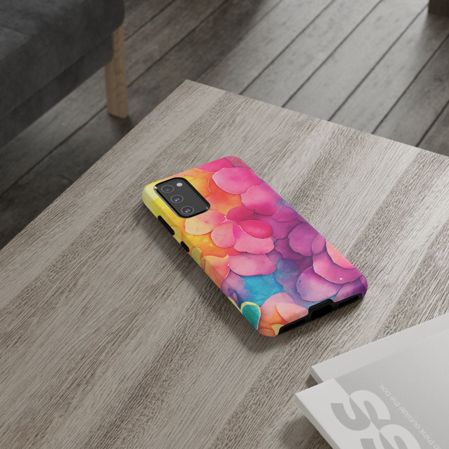 Sunset Petals Watercolor Samsung Galaxy Case – Slim Design, Glossy Finish