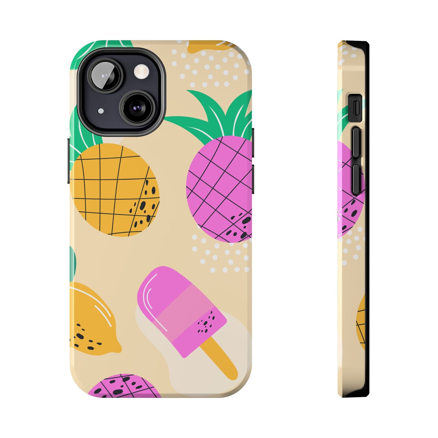 Tropical Pop iPhone Case – Fun Pineapple & Lemon Design with Vibrant Summery Colors