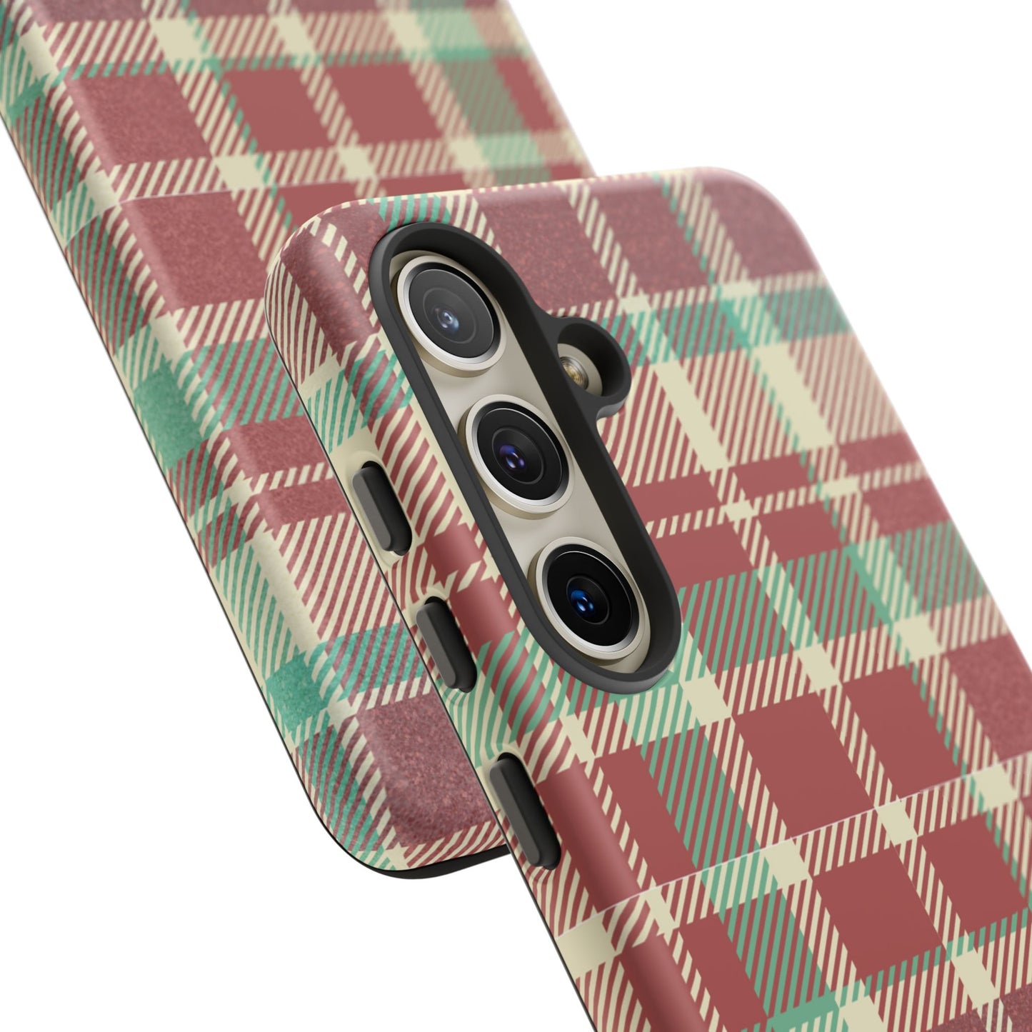 Vintage Plaid in Red & Cream – Samsung Galaxy Case with Timeless Style