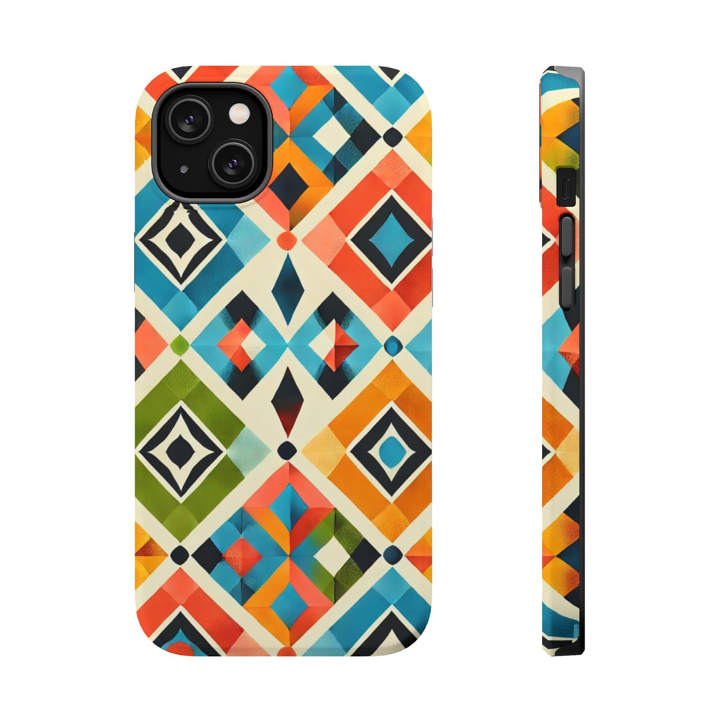 Harlequin Geometric MagSafe iPhone Case - Vibrant Abstract Protective Cover