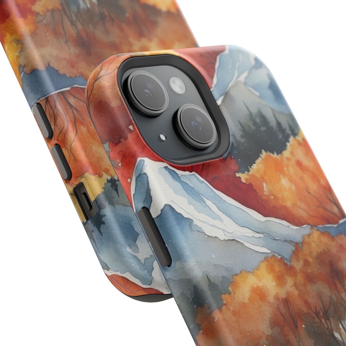 Autumn Mountain Forest Watercolor - MagSafe iPhone Case