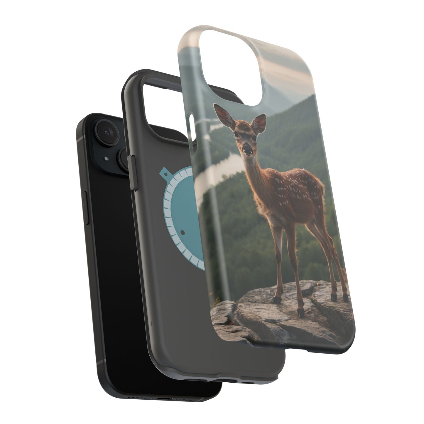 Majestic Fawn Overlooking Mountain Vista MagSafe iPhone Case